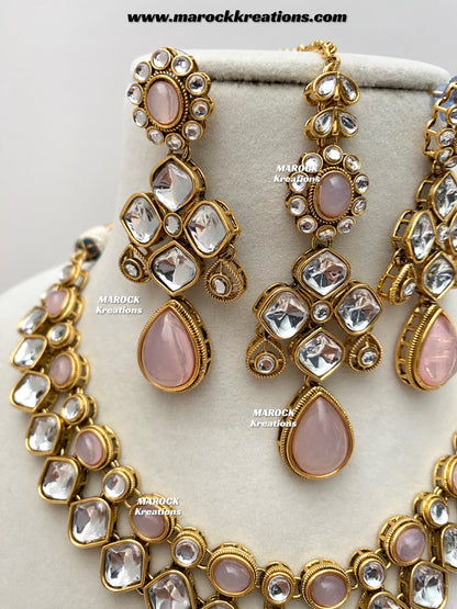 Romana Premium Quality Kundan Statement Necklace set