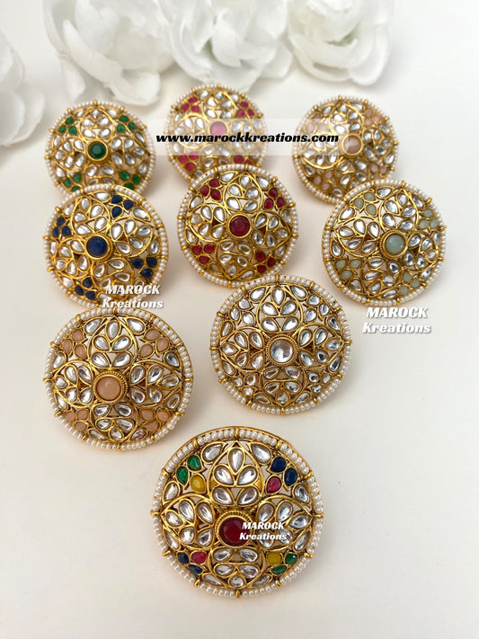 Kundan Statement adjustable Finger Rings