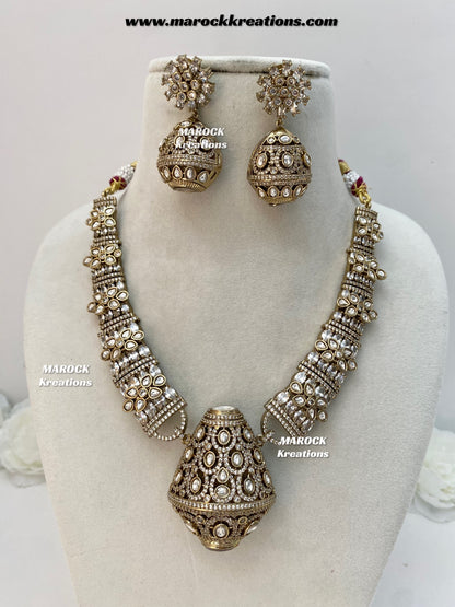 Nargis Moissanite Kundan exclusive Necklace set