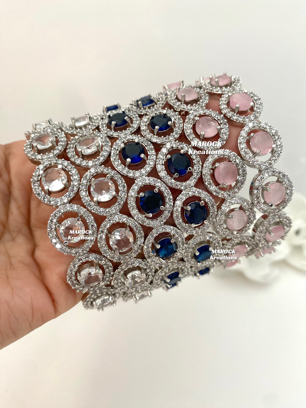Silver American Diamond Bangles/Kade
