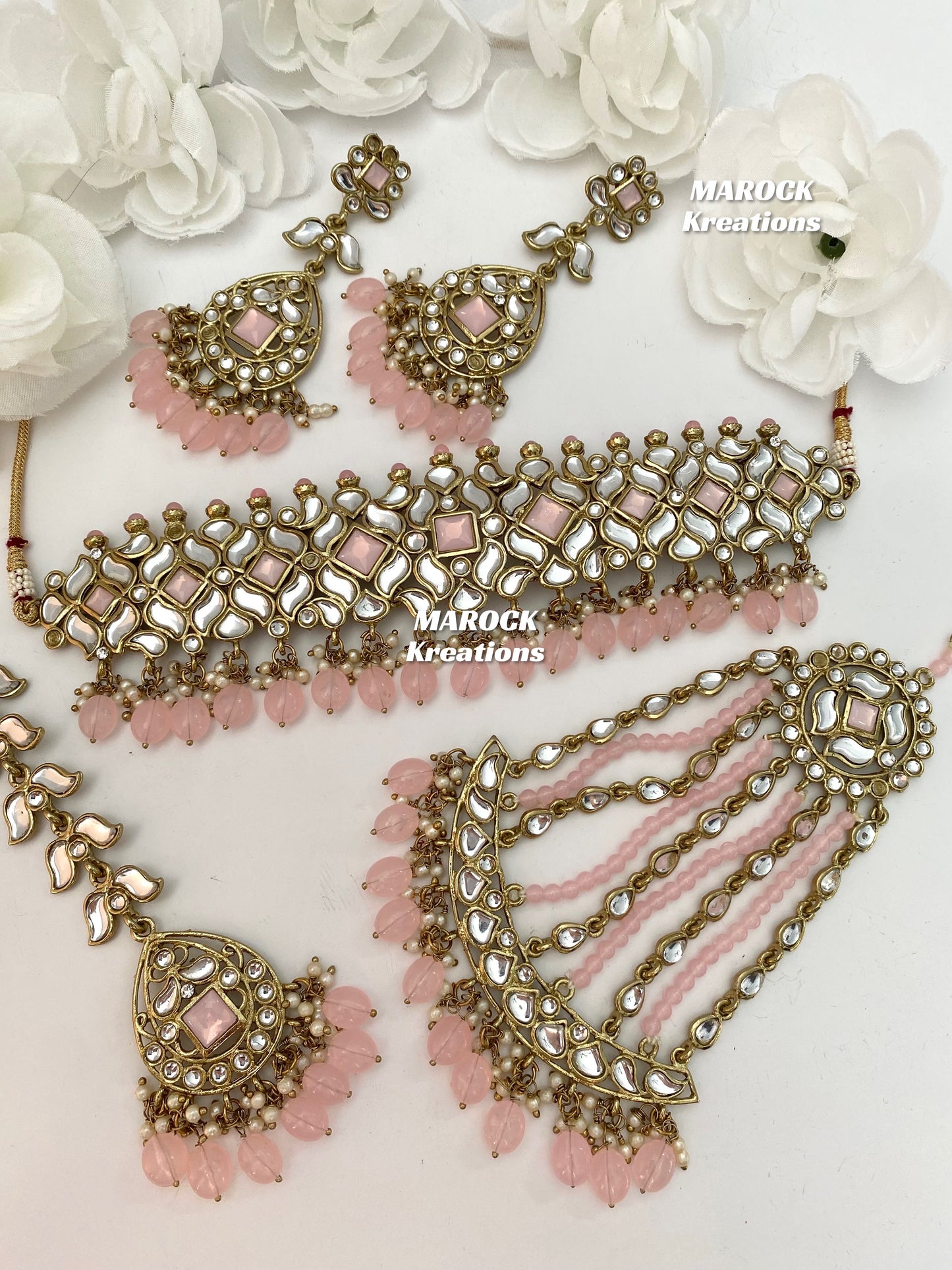 Kundan Choker set with Jhoomer/Passa/Side head piece