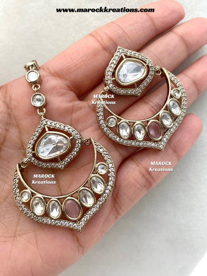 Gunjan Premium Quality Moissanite Kundan Necklace set