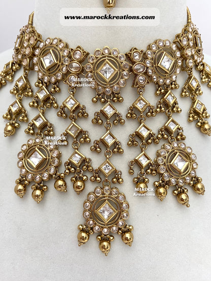 Antique Gold Kundan/Polki Statement Choker set