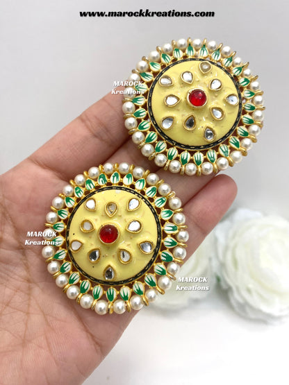 Kundan Meenakari Studs/Earrings