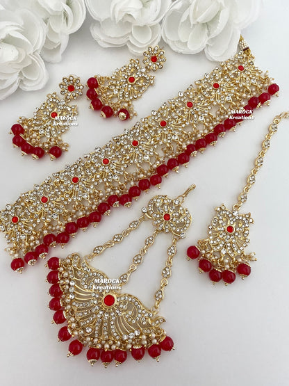 Gold base Pakistani Choker sets