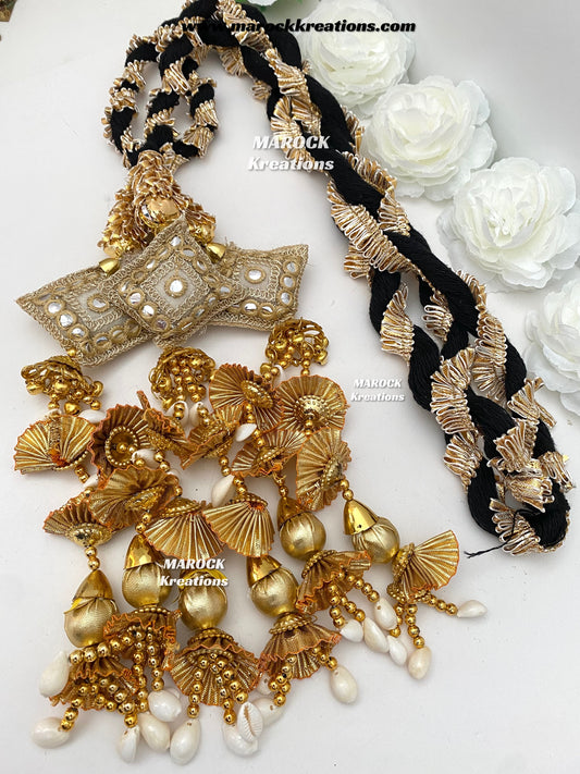Traditional gotta patti Parandi with lace /Hair dori/Jago braid accessories