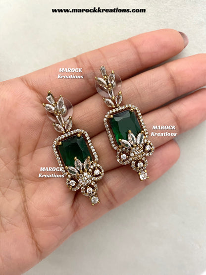 Vikita Antique Gold American diamond Statement Necklace set