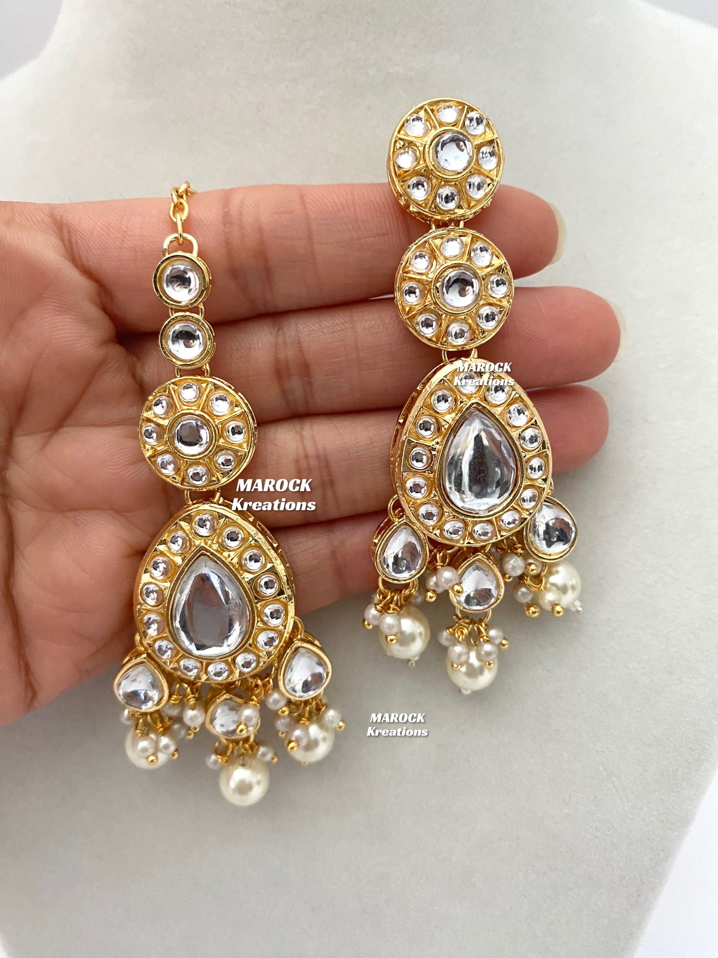 Premium Quality Thappa Kundan Necklace set