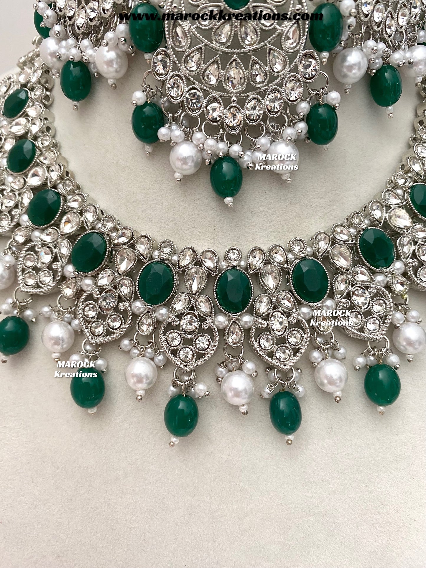 Zoila Silver Stone Necklace set