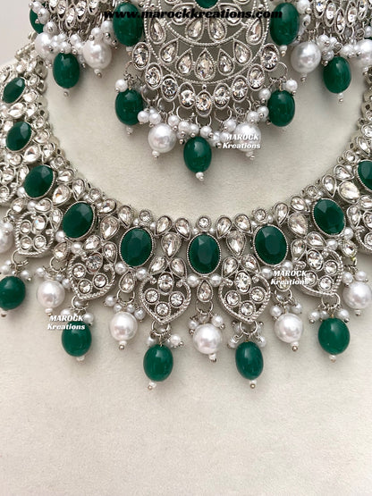 Zoila Silver Stone Necklace set