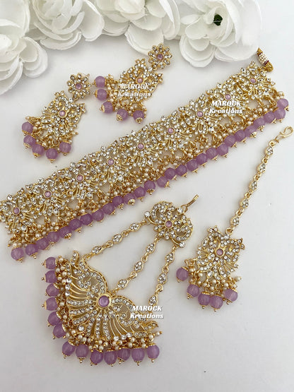 Gold base Pakistani Choker sets