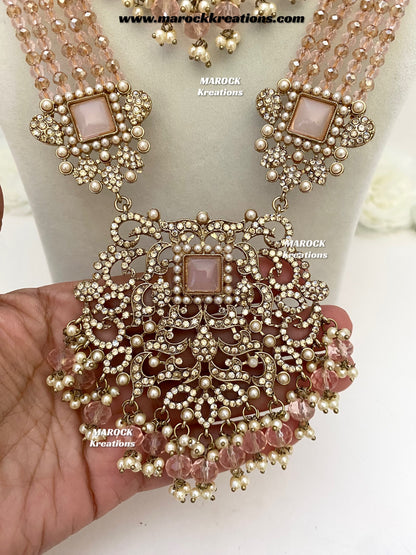 Sameena Premium Quality Pakistani Statement Rani haar set