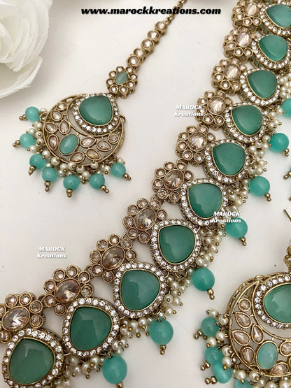 Kinjal Premium Quality Polki and Monalisa Statement Choker set