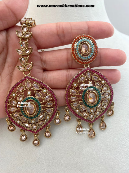 Mavis Antique Gold Polki Necklace set