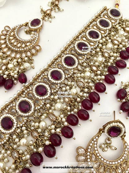 Sabyasachi inspired Antique Gold Polki statement choker sets