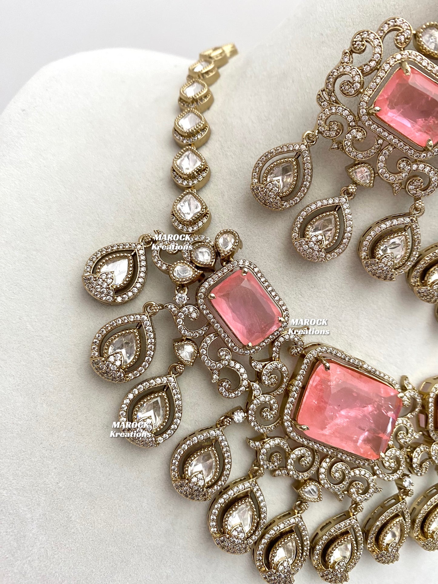 Labiba Sabyasachi inspired Premium Quality Moissanite Kundan with doublet stone Statement Necklace set