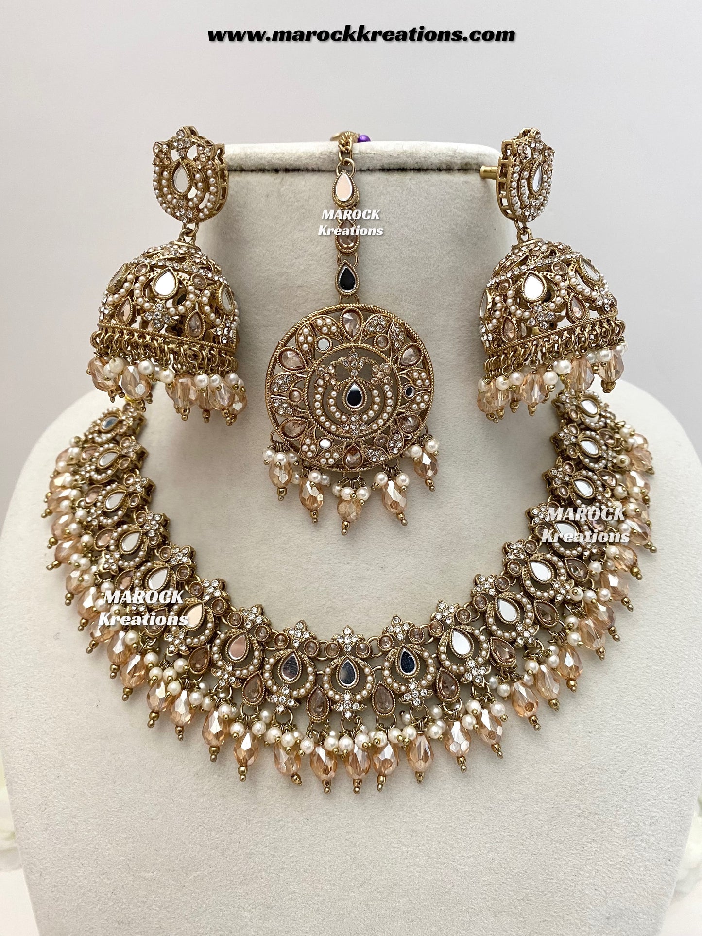 Premium Quality Mirror necklace set