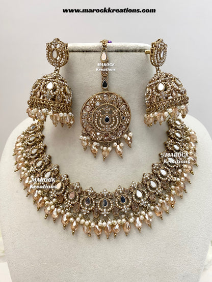 Premium Quality Mirror necklace set