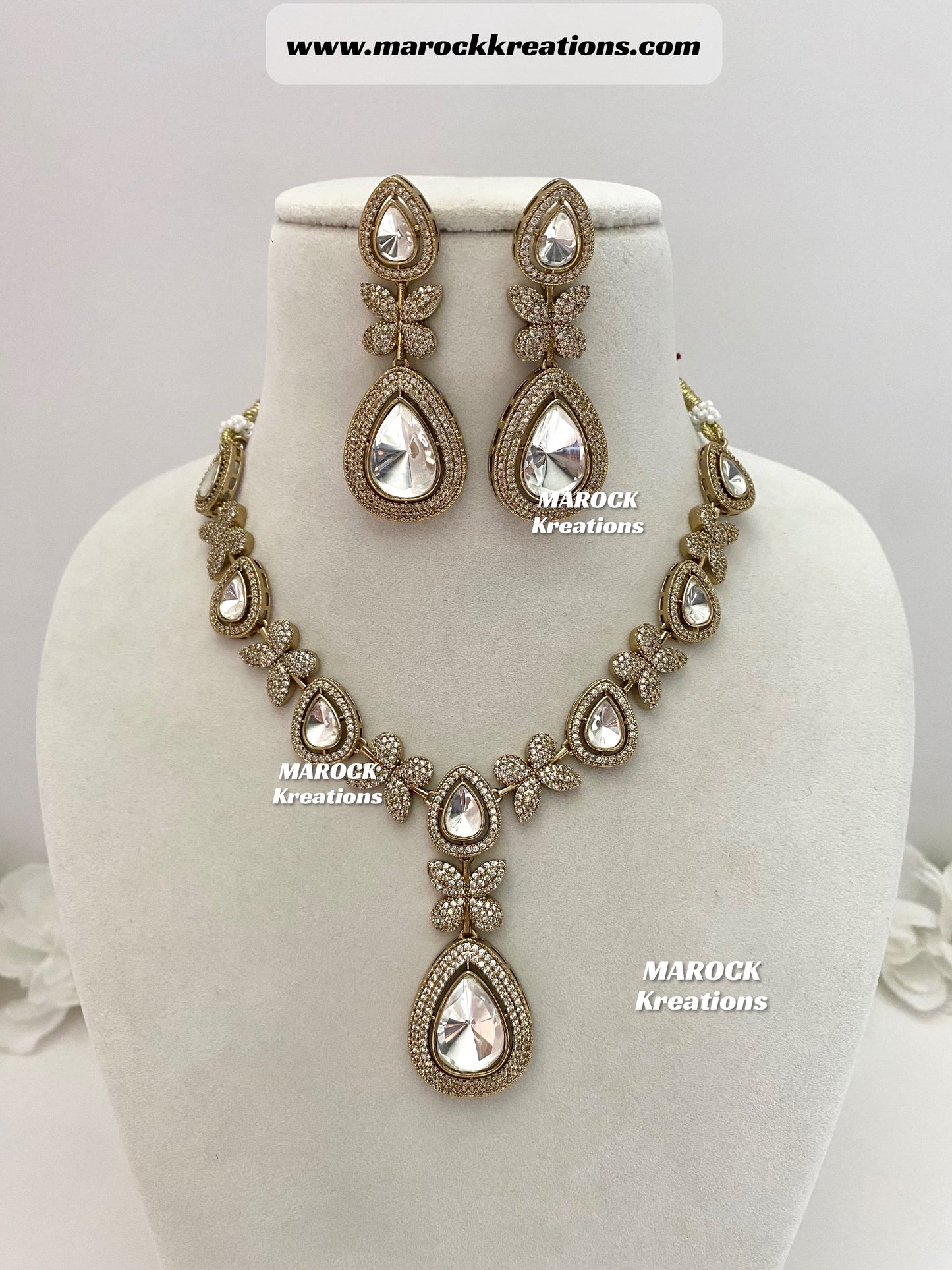 Falak Premium Quality Moissanite Kundan exclusive Necklace set