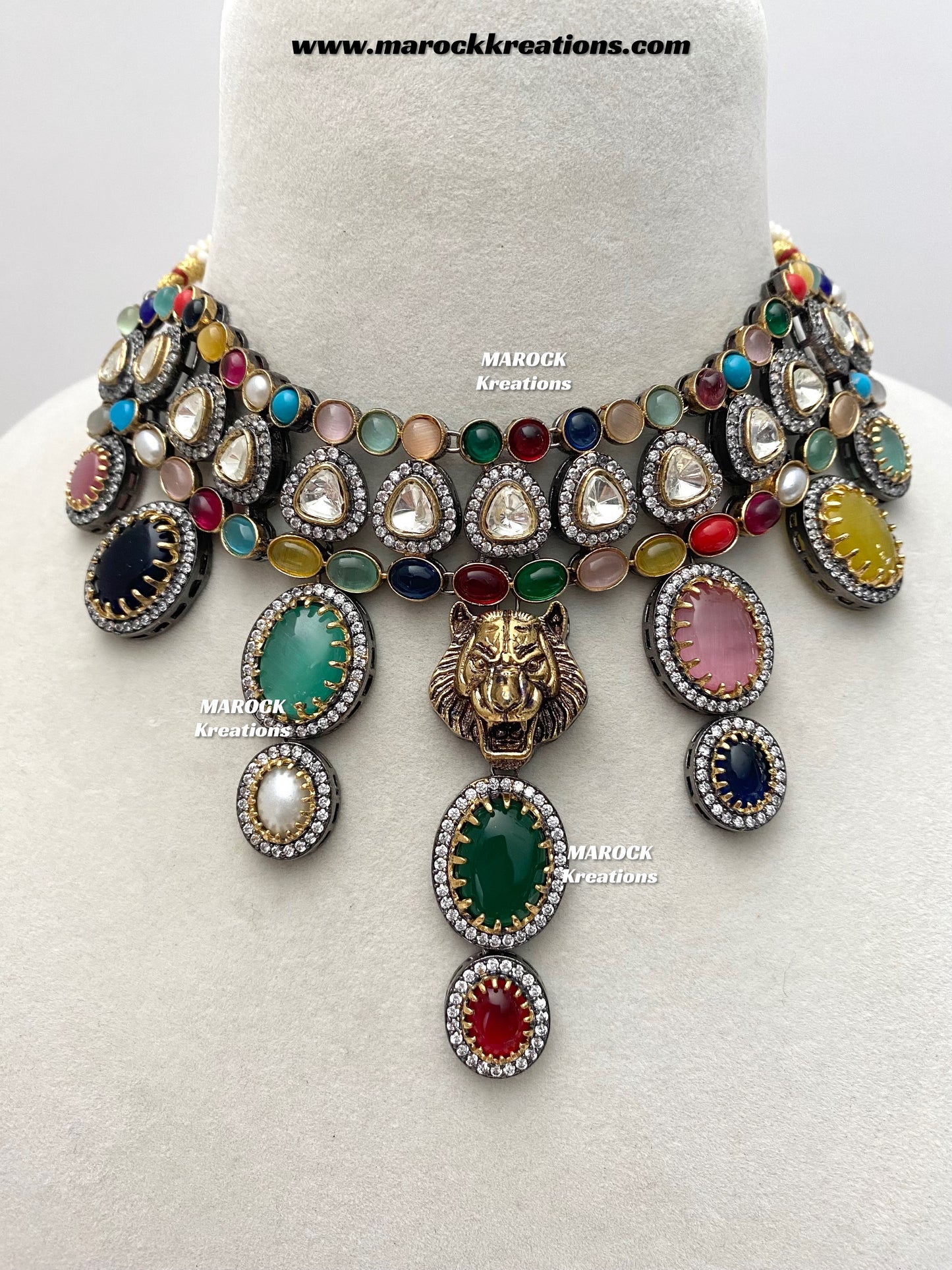 Sabeen Sabyasachi inspired Victorian Kundan Statement necklace set
