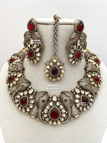 Aarohi Sabyasachi inspired Premium Quality Moissanite Kundan Statement Necklace set