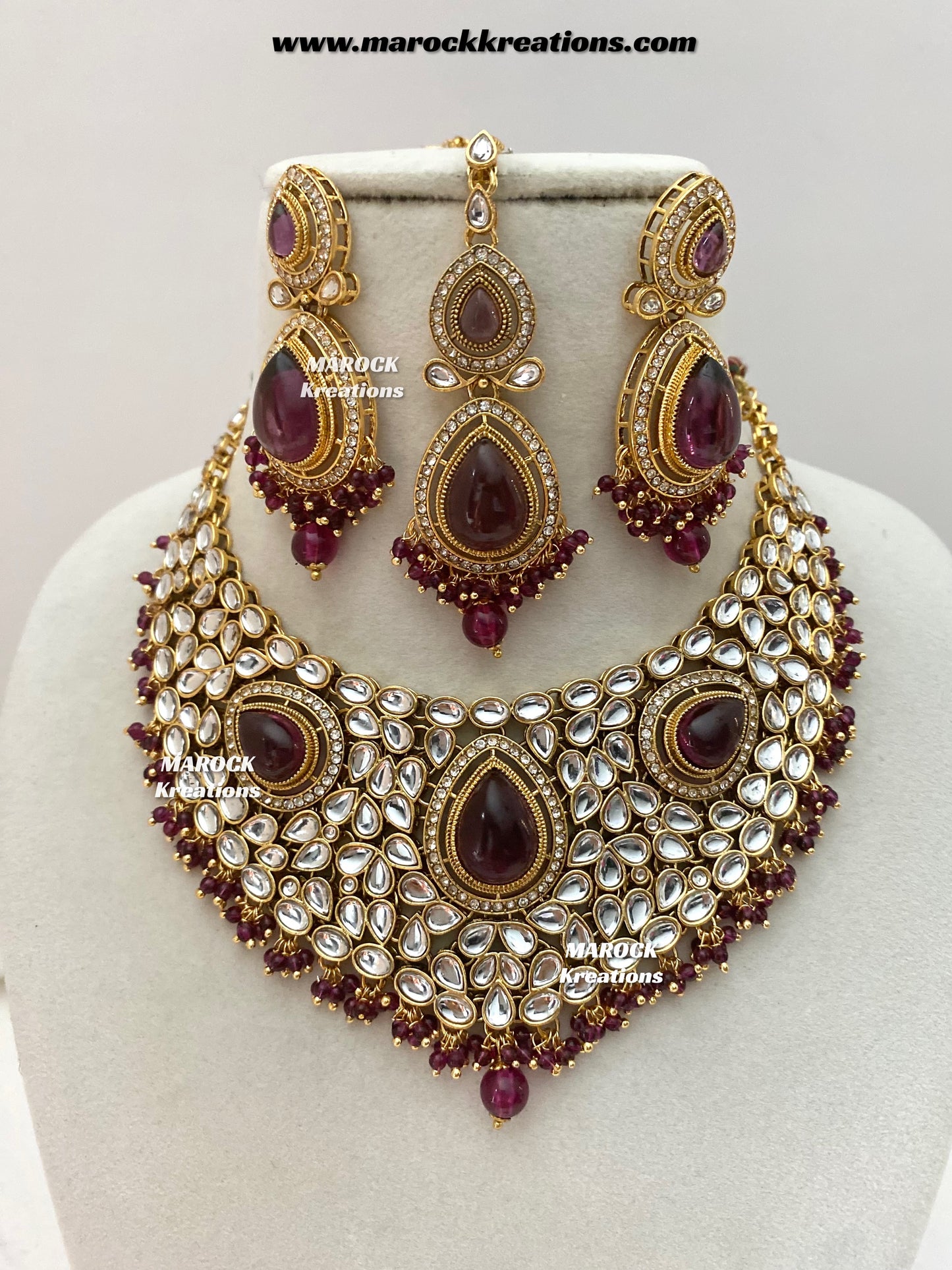 Veena Premium Quality Kundan Statement Necklace set