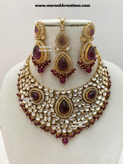Veena Premium Quality Kundan Statement Necklace set
