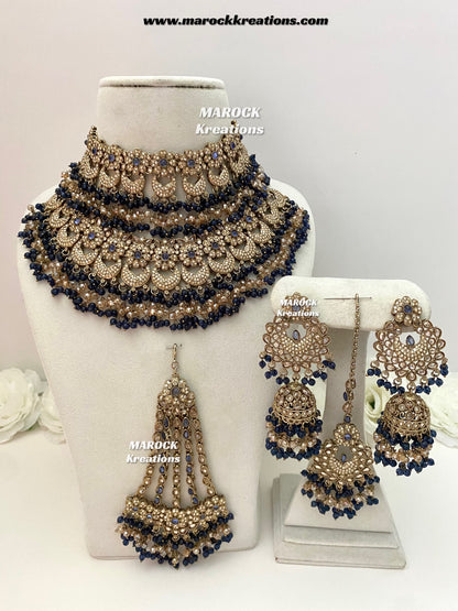 Meesha Premium Quality Pakistani Choker and Necklace combo set