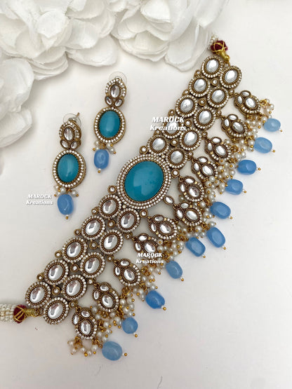 Danica Sabyasachi inspired Premium Quality Moissanite Kundan Statement Choker set