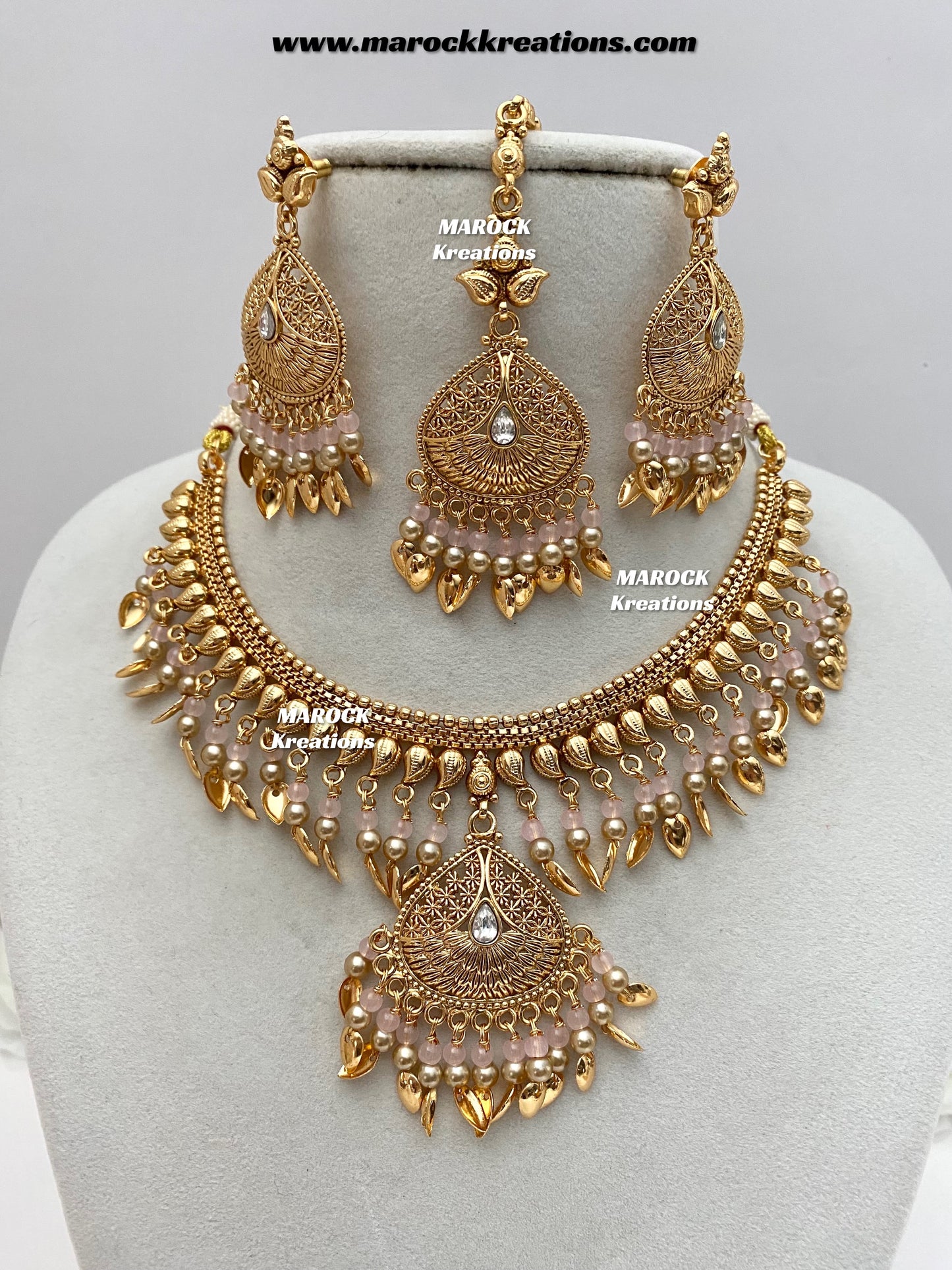 Diya Premium Quality Gold Plated peepal patti necklace set