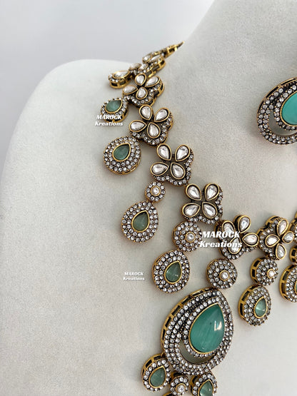 Sanjna Victorian Kundan Statement Necklace set