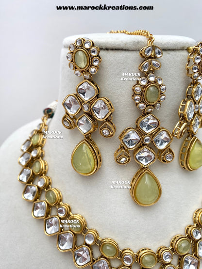 Romana Premium Quality Kundan Statement Necklace set