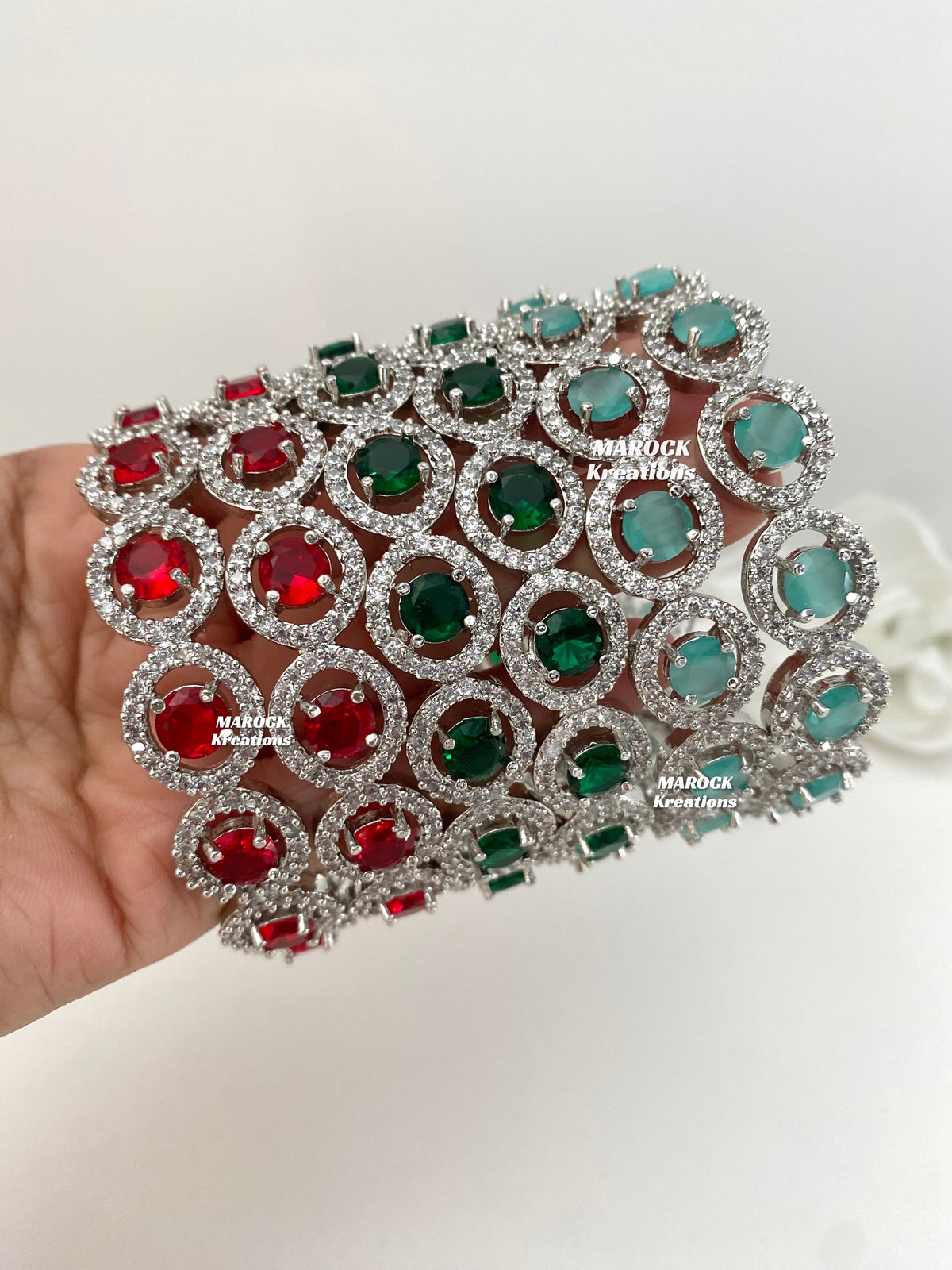 Silver American Diamond Bangles/Kade