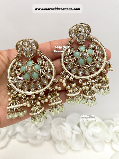 Bollywood style Kundan Statement Earrings