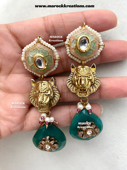 Razia Sabyasachi inspired Premium Quality Kundan Meenakari Statement Necklace set