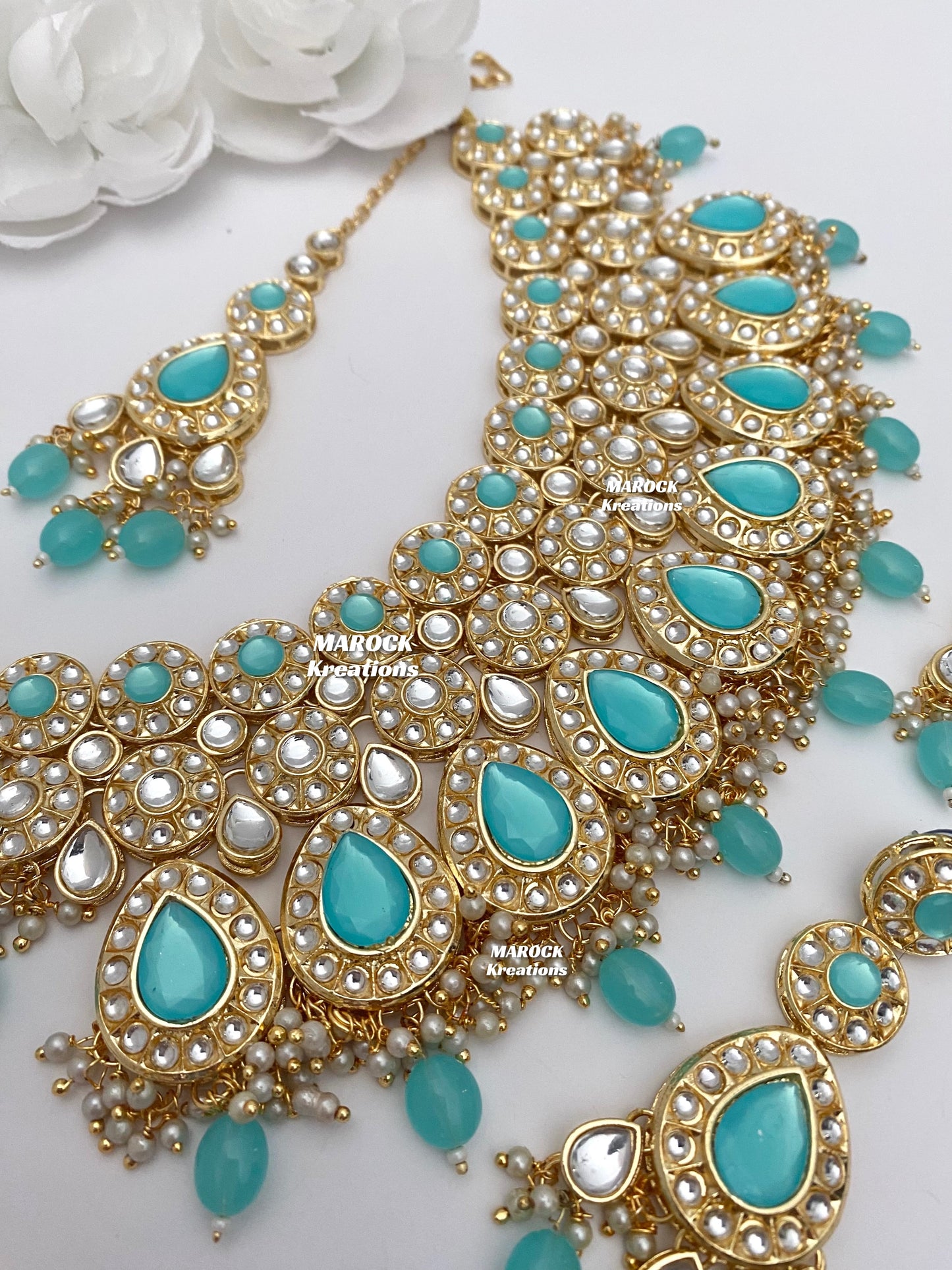 Premium Quality Thappa Kundan Necklace set