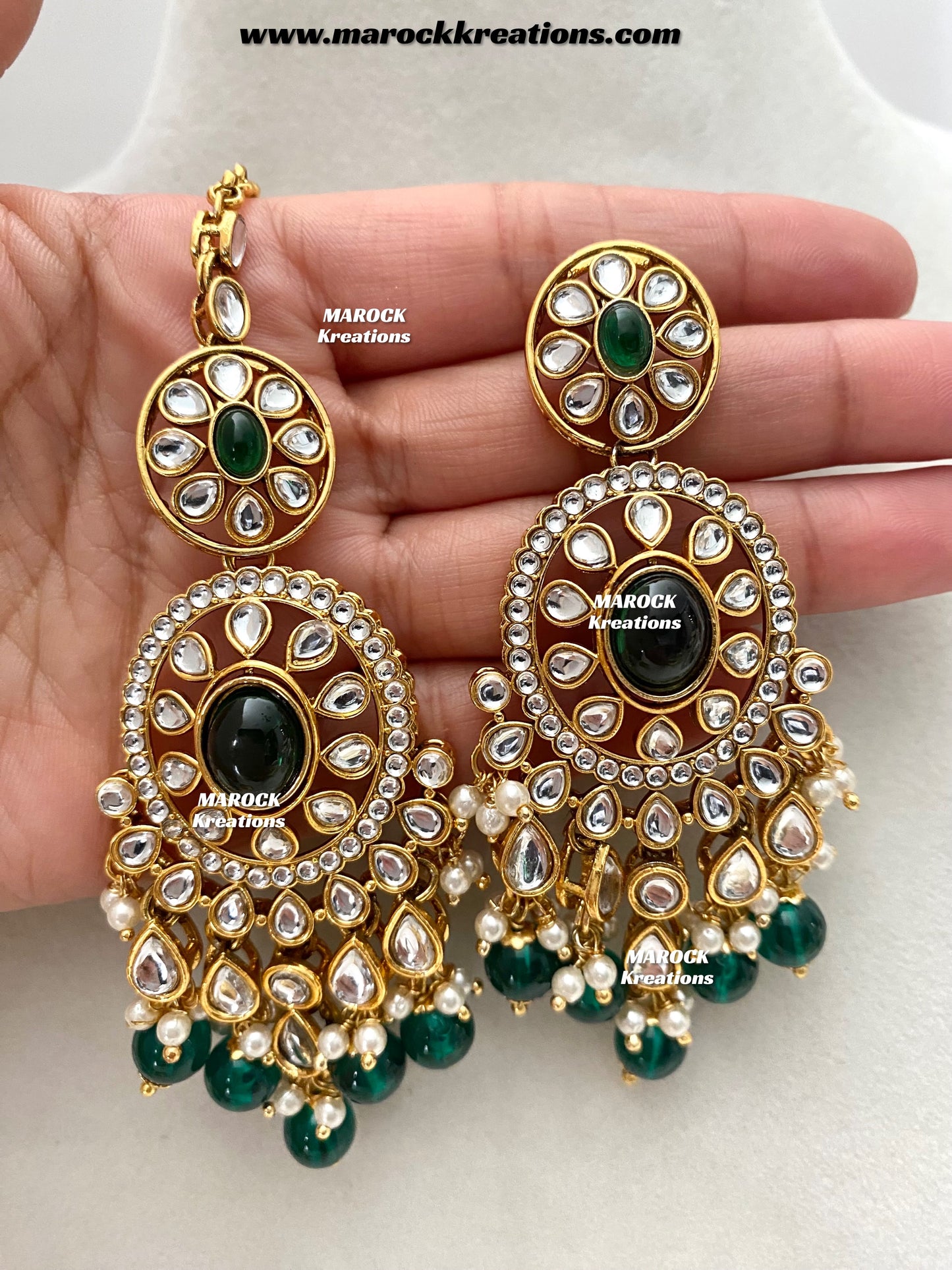 Iqra Premium Quality Kundan Meenakari Statement Necklace set
