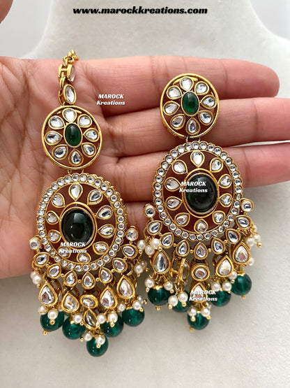 Iqra Premium Quality Kundan Meenakari Statement Necklace set