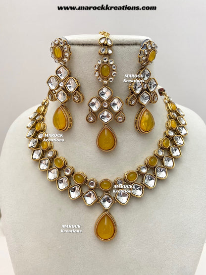 Romana Premium Quality Kundan Statement Necklace set