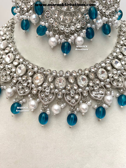 Zoila Silver Stone Necklace set