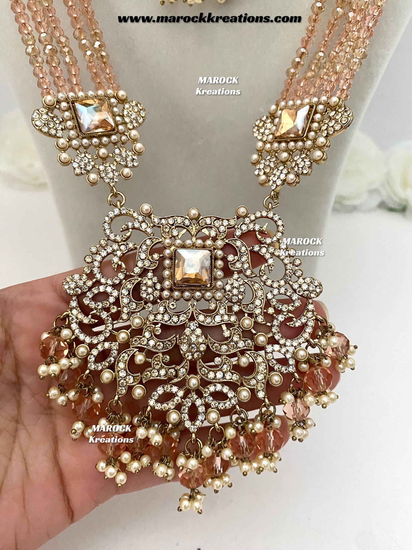 Sameena Premium Quality Pakistani Statement Rani haar set