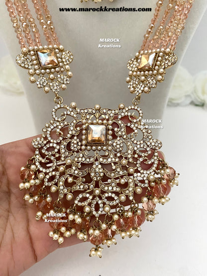 Sameena Premium Quality Pakistani Statement Rani haar set