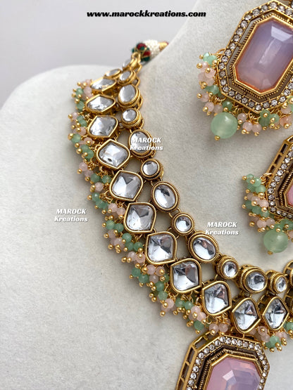 Shabnam Premium Quality Kundan Statement Necklace set