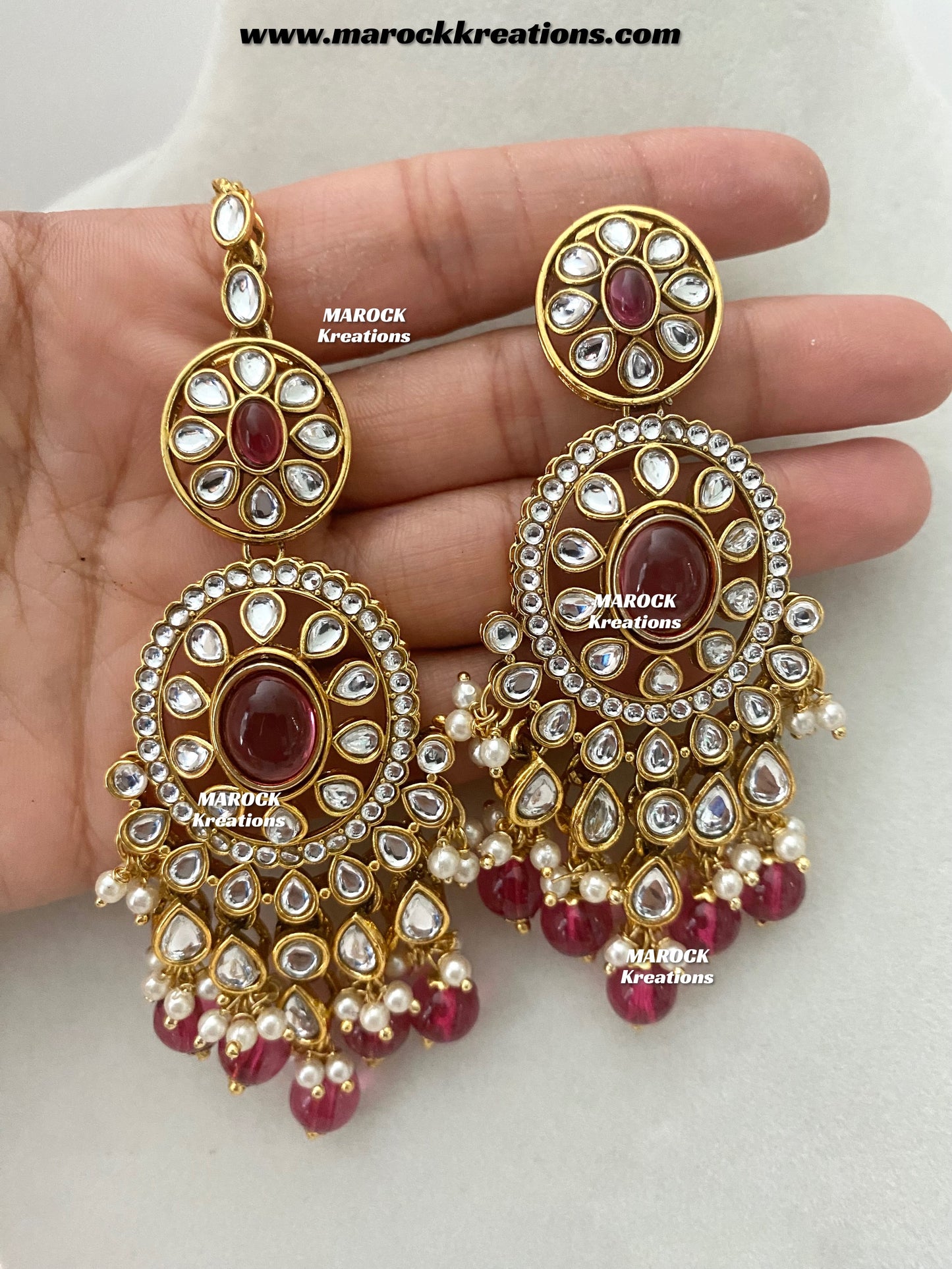 Iqra Premium Quality Kundan Meenakari Statement Necklace set