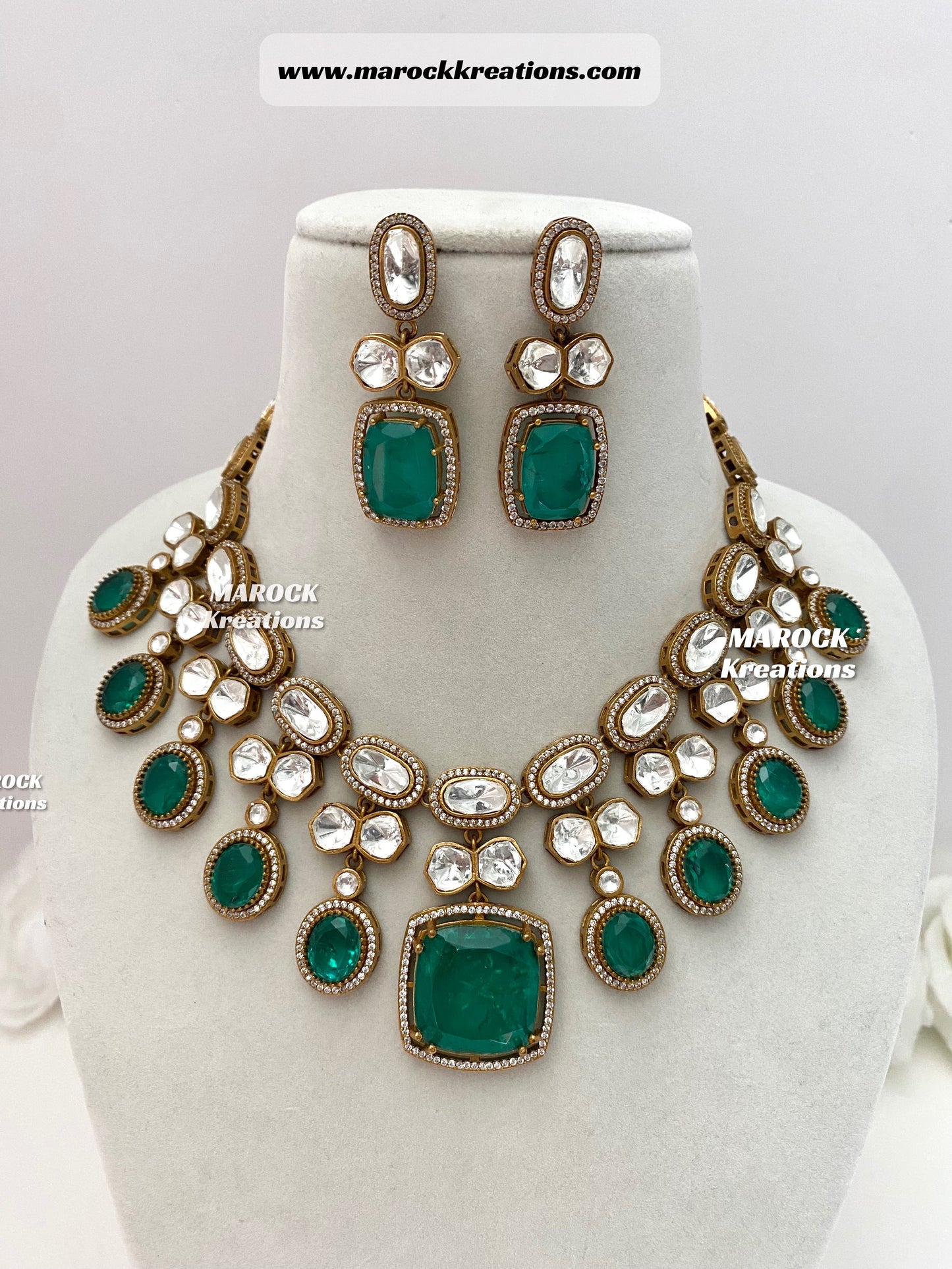 Premium Quality Moissanite Kundan exclusive Necklace set