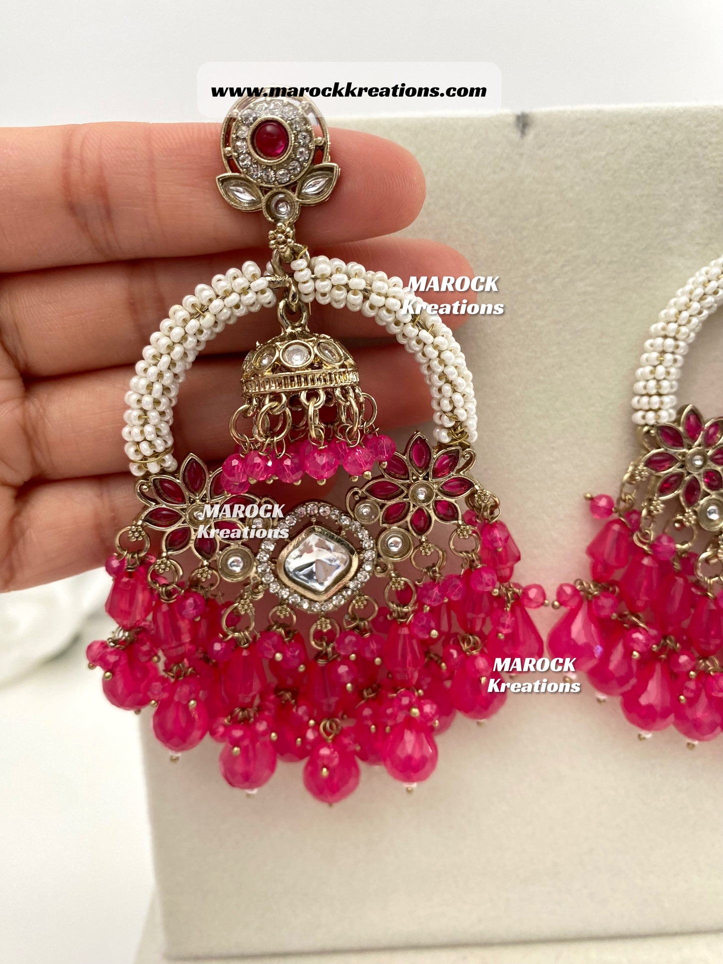 Bollywood style Kundan Statement Earrings