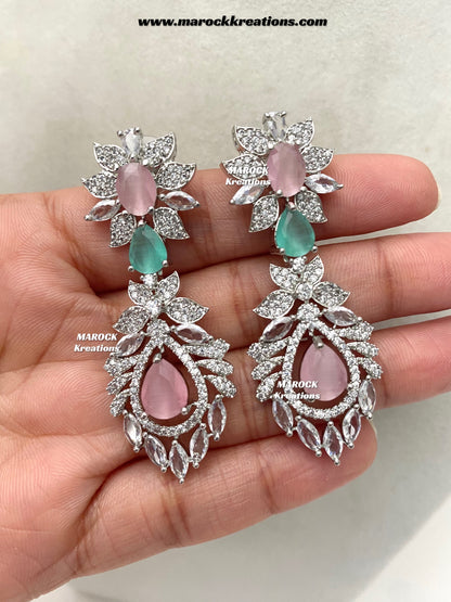 Austin Silver American Diamond Necklace set