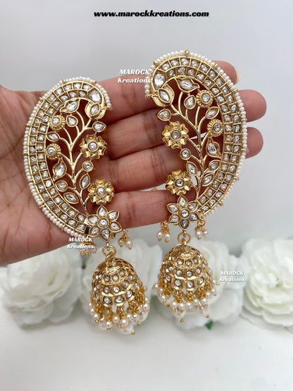 Shilpy Premium quality Gold plated Earcuff style Statement Jhumki Earrings