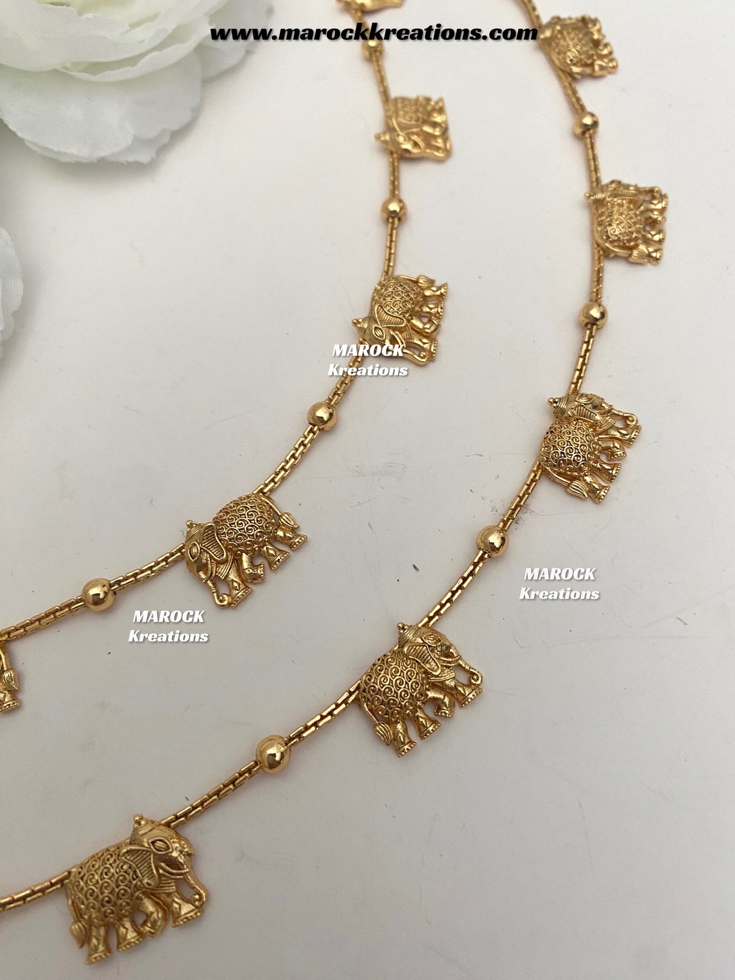 Mirina Gold plated elephant crafted Anklets/Payal/Jhanjhran (come in a pair)