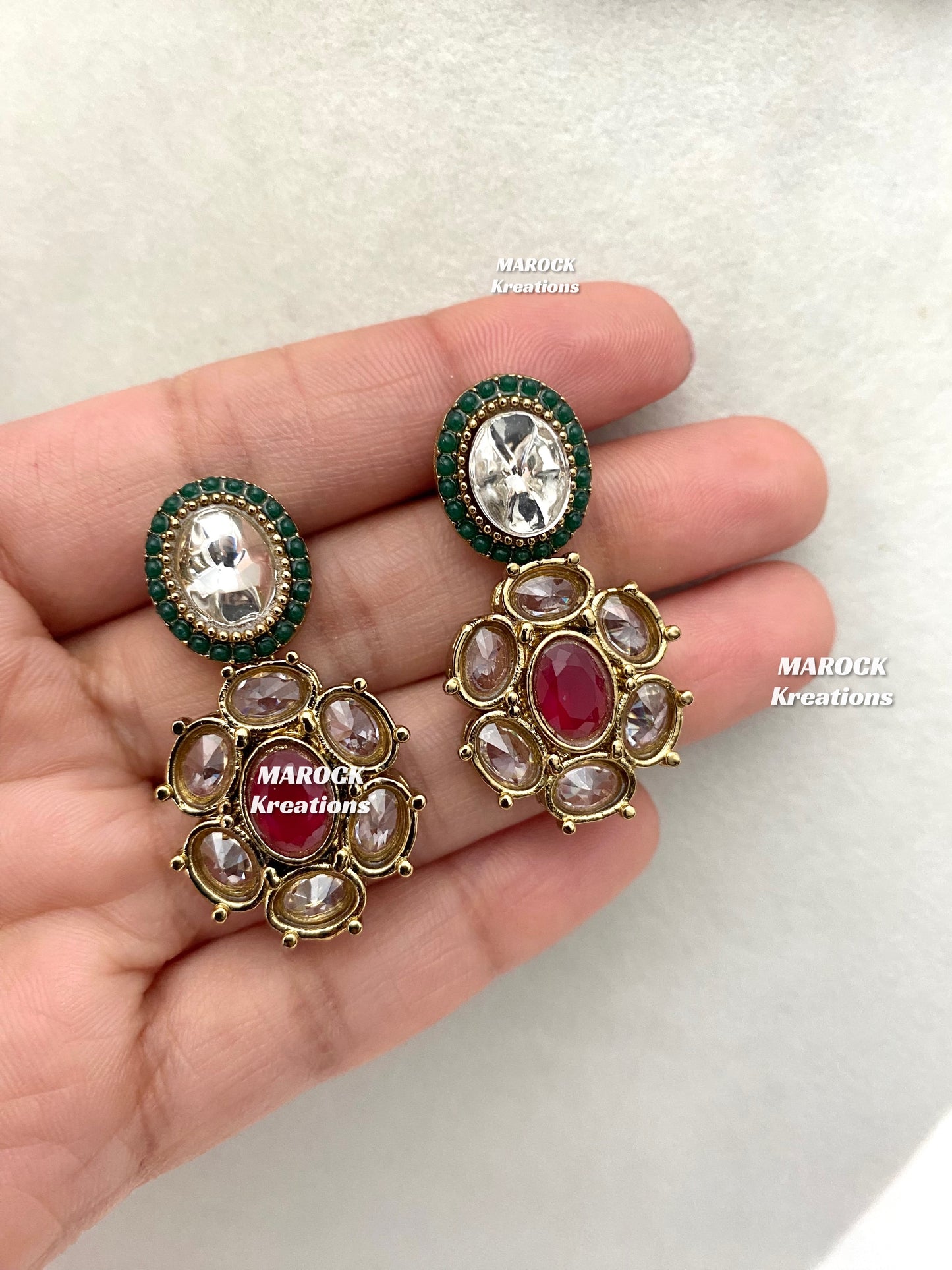 Arina Premium Quality Kundan Single line necklace set